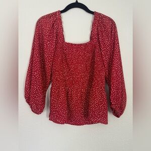 Madewell Lucie Smocked Peplum Top